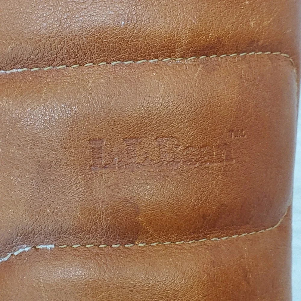 LL Bean Vintage Women 7 Cognac Leather Shearling Lined Winter Boots Canada Made
